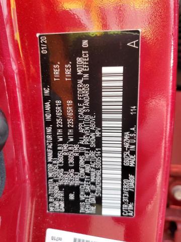 5TDHZRBH6LS005141 - 2020 TOYOTA HIGHLANDER XLE ბურგუნდია ფოტო 12