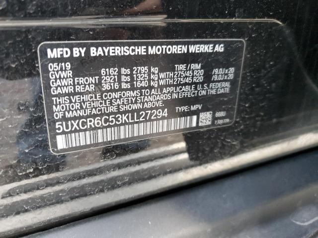 5UXCR6C53KLL27294 - 2019 BMW X5 XDRIVE40I BLACK photo 13