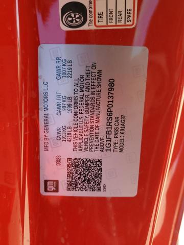 1G1FB1RS6P0137980 - 2023 CHEVROLET CAMARO LS RED photo 13