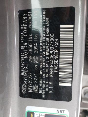 KMHLP4AG6PU377300 - 2023 HYUNDAI ELANTRA LIMITED SILVER photo 12