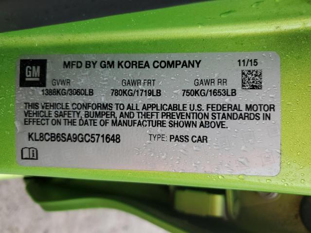 KL8CB6SA9GC571648 - 2016 CHEVROLET SPARK LS GREEN photo 12