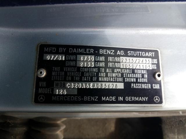 WDBCB20A6EA085678 - 1984 MERCEDES-BENZ 300 SD  photo 10