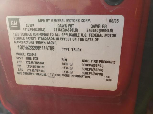 1GCHK23206F114799 - 2006 CHEVROLET 2500 K2500 HEAVY DUTY RED photo 12