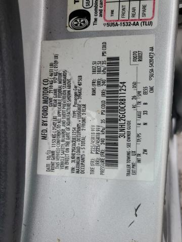 3LNHL2GC0CR811254 - 2012 LINCOLN MKZ SILVER photo 12