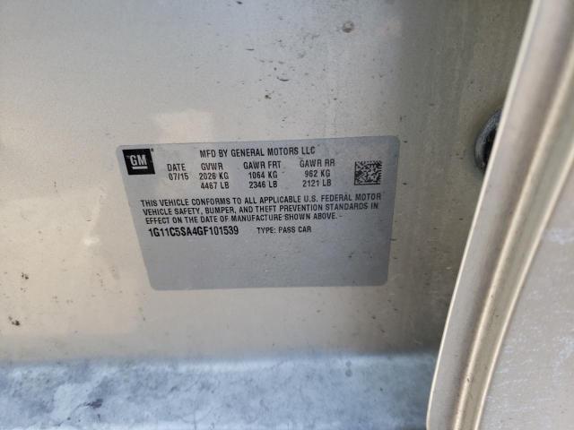 1G11C5SA4GF101539 - 2016 CHEVROLET MALIBU LIM LT 金色 照片 12