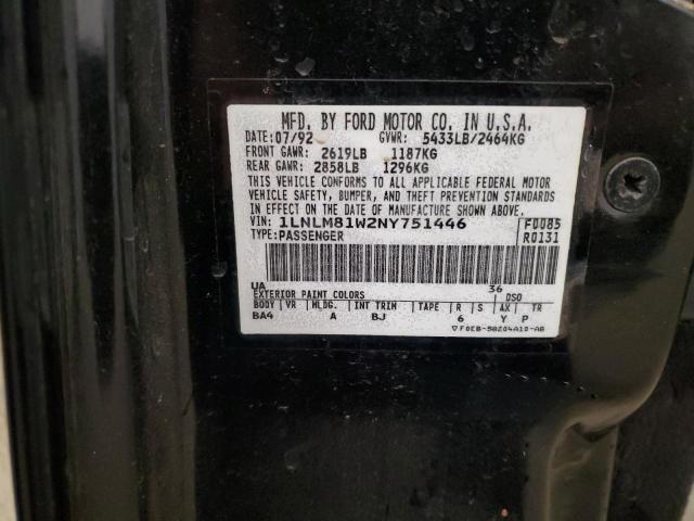 1LNLM81W2NY751446 - 1992 LINCOLN TOWN CAR EXECUTIVE BLACK photo 12