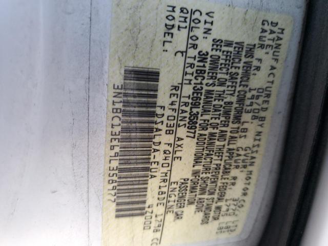 3N1BC13E69L358977 - 2009 NISSAN VERSA S WHITE photo 12