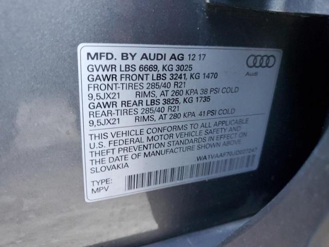 WA1VAAF70JD027247 - 2018 AUDI Q7 PRESTIGE GRAY photo 13