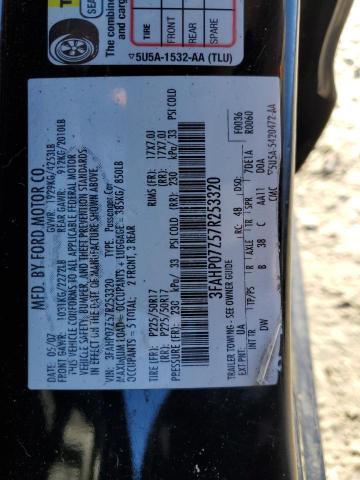 3FAHP07Z57R253320 - 2007 FORD FUSION SE BLACK photo 13