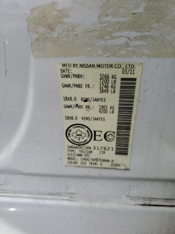 1N6AA0EC5BN317621 - 2011 NISSAN TITAN S WHITE photo 12