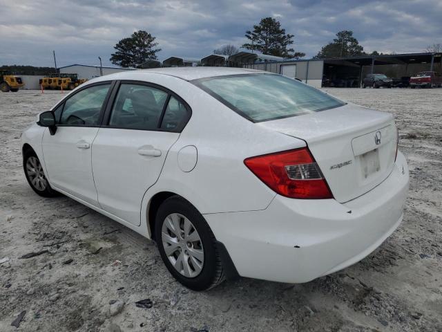 2HGFB2F55CH527889 - 2012 HONDA CIVIC LX WHITE photo 2