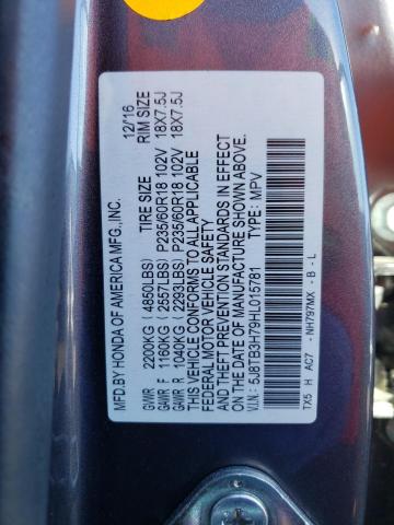 5J8TB3H79HL015781 - 2017 ACURA RDX ADVANCE CHARCOAL photo 12