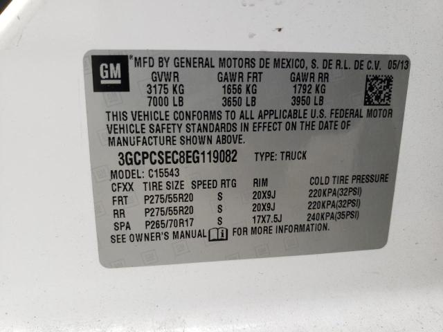 3GCPCSEC8EG119082 - 2014 CHEVROLET SILVERADO C1500 LTZ WHITE photo 13