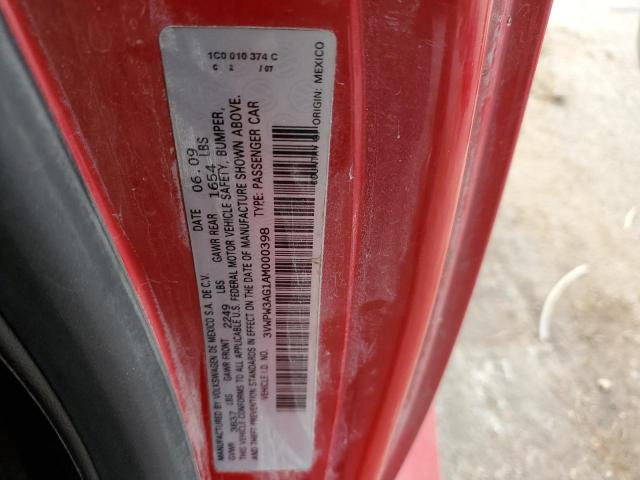 3VWPW3AG1AM000398 - 2010 VOLKSWAGEN NEW BEETLE RED photo 13