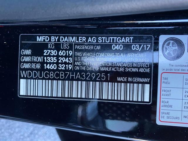 WDDUG8CB7HA329251 - 2017 MERCEDES-BENZ S 550 BLACK photo 10