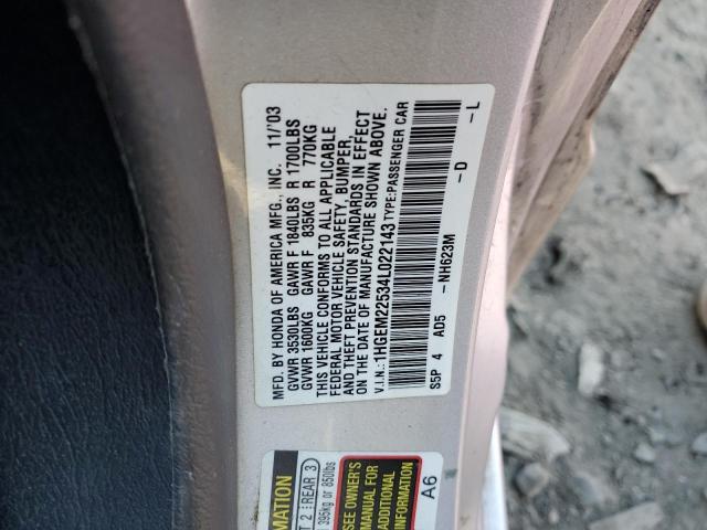 1HGEM22534L022143 - 2004 HONDA CIVIC LX SILVER photo 12