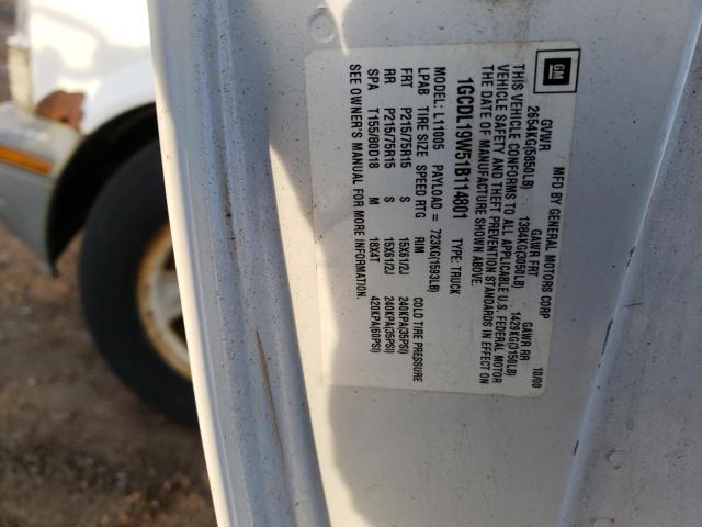 1GCDL19W51B114801 - 2001 CHEVROLET ASTRO WHITE photo 13