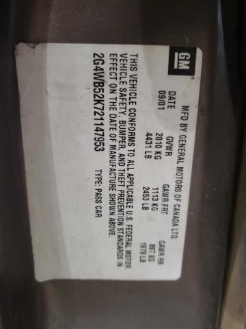 2G4WB52K721147953 - 2002 BUICK REGAL LS 棕色 照片 12