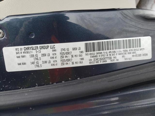 2C4RC1BG4DR777338 - 2013 CHRYSLER TOWN & COU TOURING ლურჯი ფოტო 10