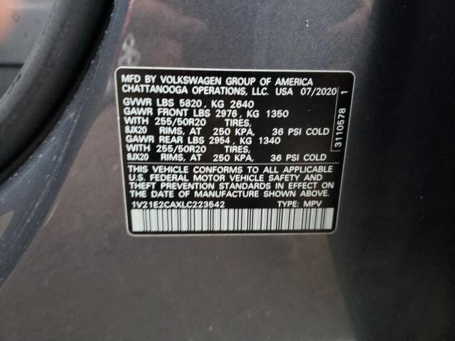 1V21E2CAXLC223542 - 2020 VOLKSWAGEN ATLAS CROS SE ლურჯი ფოტო 13