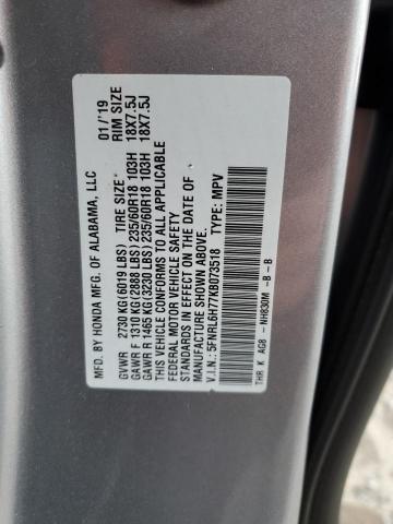 5FNRL6H77KB073518 - 2019 HONDA ODYSSEY EXL SILVER photo 13