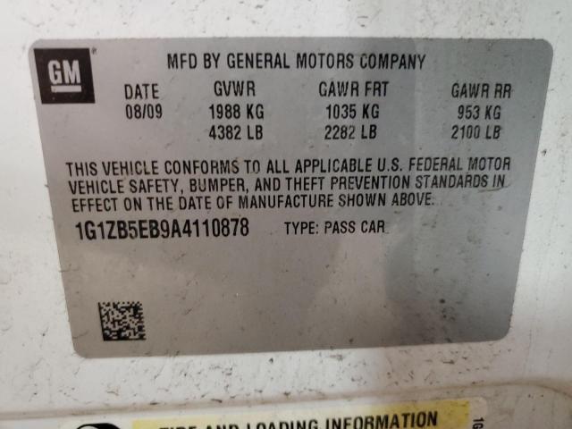 1G1ZB5EB9A4110878 - 2010 CHEVROLET MALIBU LS WHITE photo 13