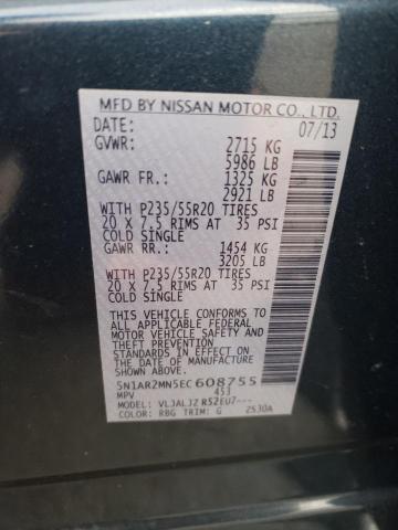 5N1AR2MN5EC608755 - 2014 NISSAN PATHFINDER S BLUE photo 14