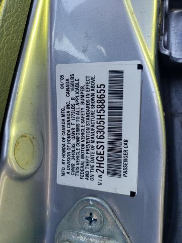 2HGES16305H588655 - 2005 HONDA CIVIC DX VP Gümüş foto 12
