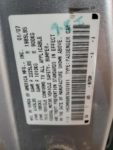 1HGCM56857A101911 - 2007 HONDA ACCORD EX GRAY photo 12