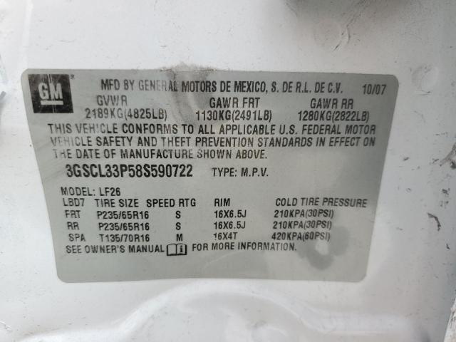 3GSCL33P58S590722 - 2008 SATURN VUE XE WHITE photo 12