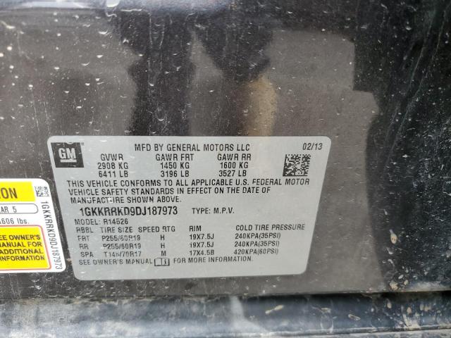 1GKKRRKD9DJ187973 - 2013 GMC ACADIA SLT-1 CHARCOAL photo 13