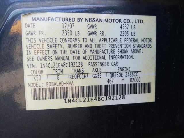 1N4CL21E48C192128 - 2008 NISSAN ALTIMA HYBRID  photo 10