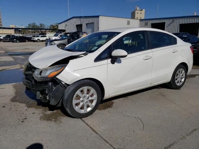 KNADM4A35E6405147 - 2014 KIA RIO LX WHITE photo 1