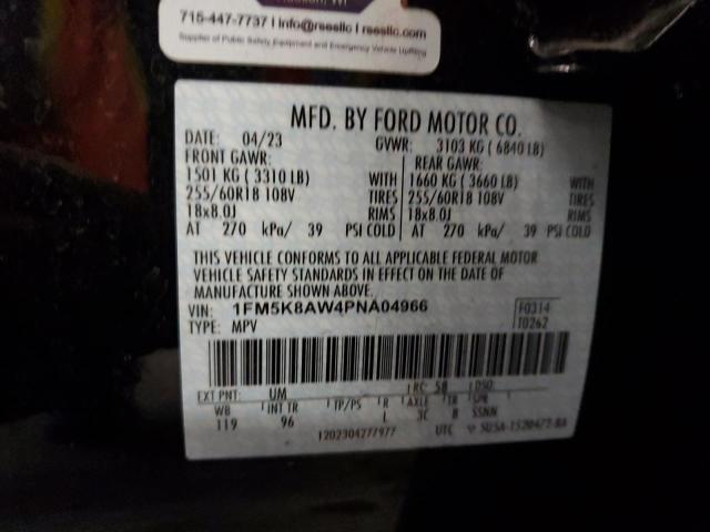 1FM5K8AW4PNA04966 - 2023 FORD EXPLORER POLICE INTERCEPTOR 黑色 照片 13