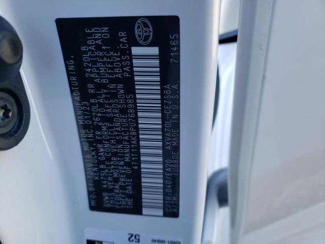 4T1T11AK8PU768985 - 2023 TOYOTA CAMRY SE NIGHT SHADE WHITE photo 12