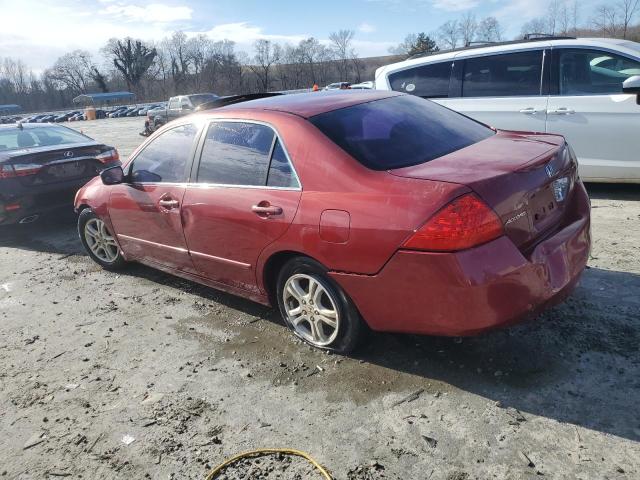 1HGCM56707A040149 - 2007 HONDA ACCORD EX BURGUNDY photo 2