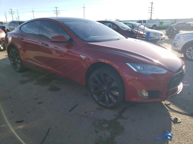 5YJSA1E27FF109541 - 2015 TESLA MODEL S RED photo 4