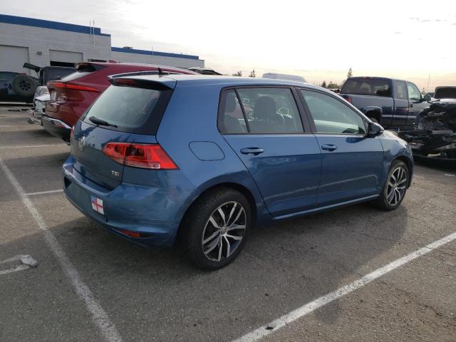 3VW217AU3HM043737 - 2017 VOLKSWAGEN GOLF S BLUE photo 3