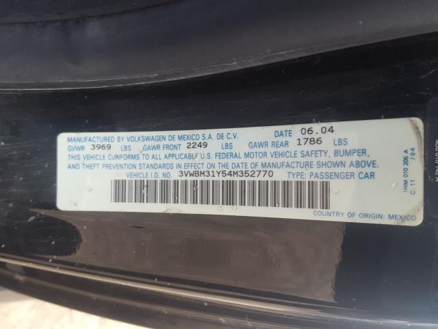 3VWBM31Y54M352770 - 2004 VOLKSWAGEN NEW BEETLE GL  照片 10