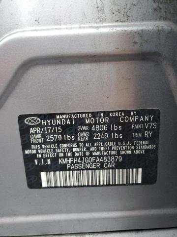 KMHFH4JG0FA483879 - 2015 HYUNDAI AZERA LIMITED GRAY photo 13