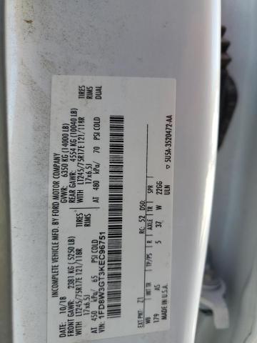 1FD8W3GT3KEC96751 - 2019 FORD F350 SUPER DUTY WHITE photo 12