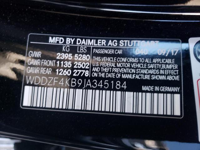 WDDZF4KB9JA345184 - 2018 MERCEDES-BENZ E 300 4MATIC BLACK photo 12