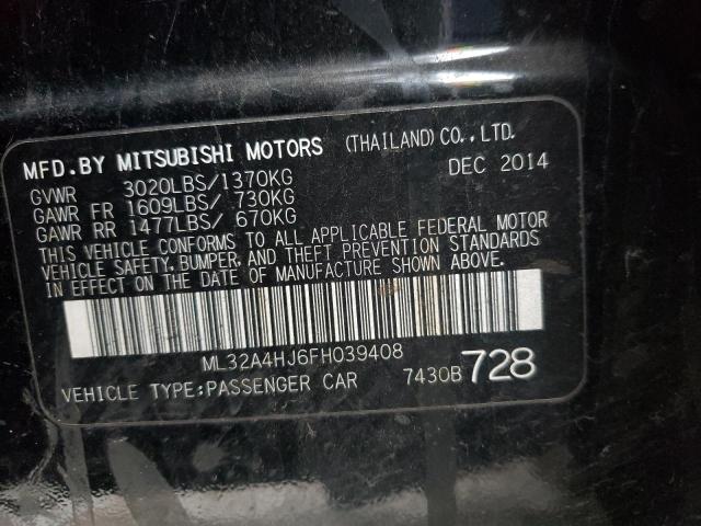 ML32A4HJ6FH039408 - 2015 MITSUBISHI MIRAGE ES BLACK photo 12