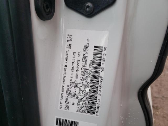 3TYSX5EN7MT003944 - 2021 TOYOTA TACOMA ACCESS CAB WHITE photo 12