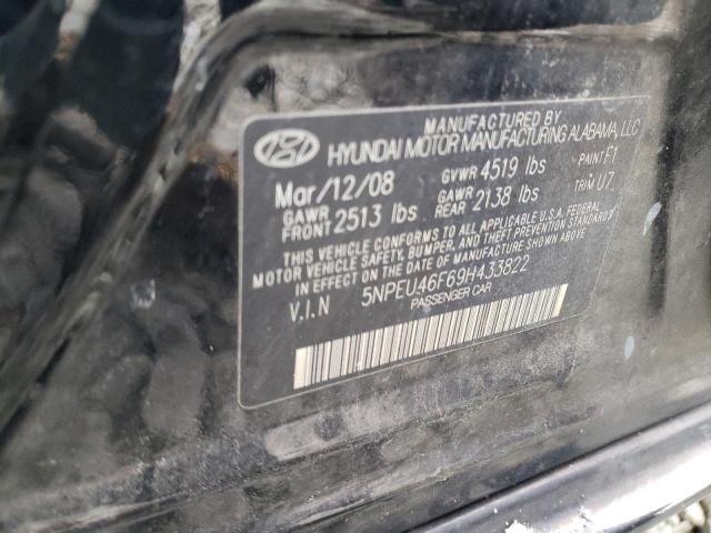 5NPEU46F69H433822 - 2009 HYUNDAI SONATA SE BLACK photo 13