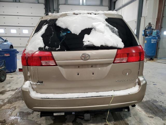 5TDZA23C54S040874 - 2004 TOYOTA SIENNA CE TAN photo 6