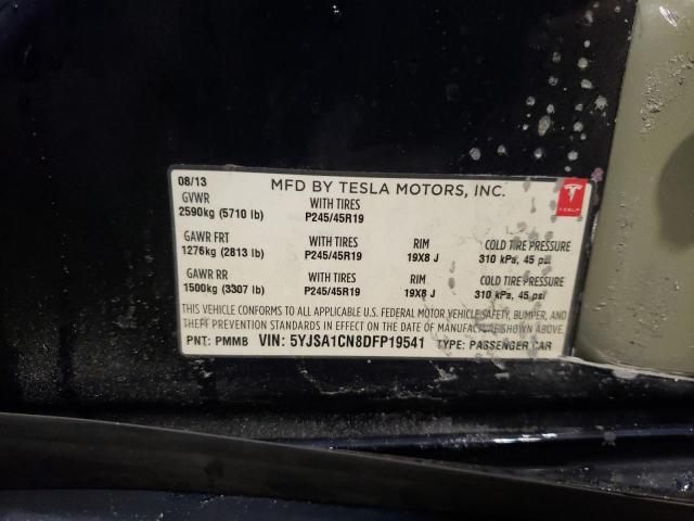 5YJSA1CN8DFP19541 - 2013 TESLA MODEL S Կապույտ լուսանկար 13