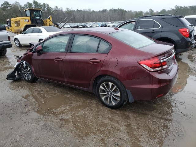 19XFB2F92DE028997 - 2013 HONDA CIVIC EXL BURGUNDY photo 2