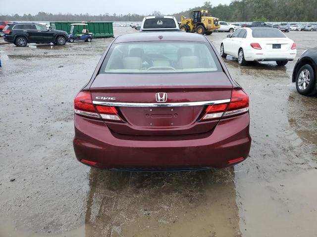 19XFB2F92DE028997 - 2013 HONDA CIVIC EXL BURGUNDY photo 6