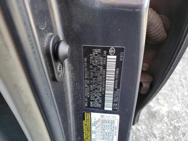 4T1BE46K97U183990 - 2007 TOYOTA CAMRY CE GRAY photo 12